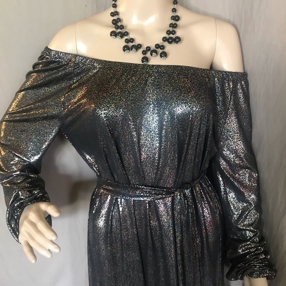 LuLaroe Eve Black Iridescent Dress Size Small long sleeves - Picture 2 of 16